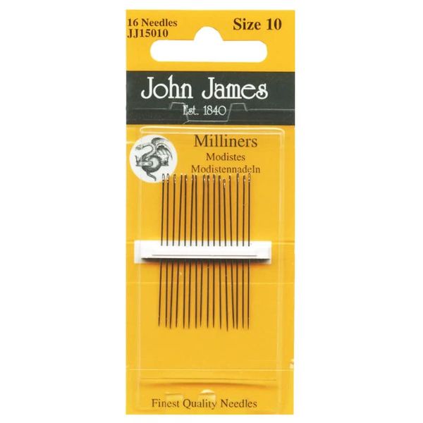 John James Milliners / Straws Hand Sewing Needles - Size 10 - 16/pk