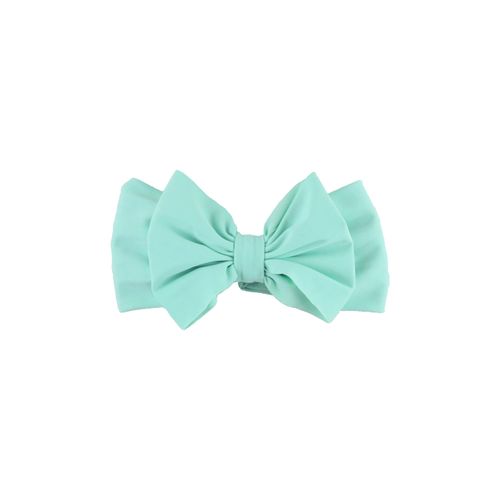 RuffleButts Swim Bow Headband - Vintage Aqua - One Size