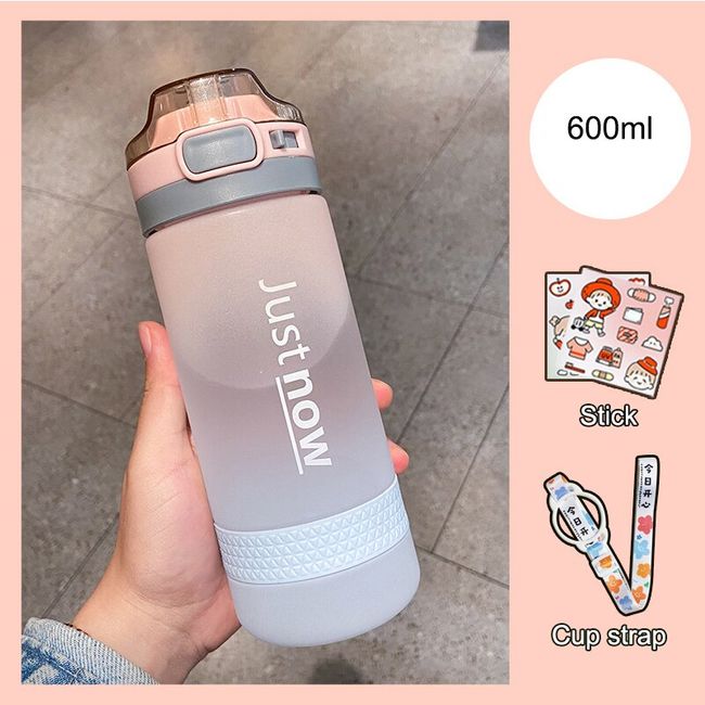 korean plastic water bottle with straw