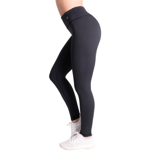 CompressionZ High Waisted Compression Leggings for Women Tummy Control - Plus Black
