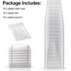 150 Piece (50 Sets) Clear Plastic Square 5 oz Mini Dessert Bowls+Lids+Spoons