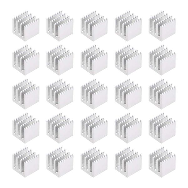 sourcing map Electronics Cooler Heatsink for MOS GPU IC Chip Silver 10 x 10 x 10 mm 25pcs
