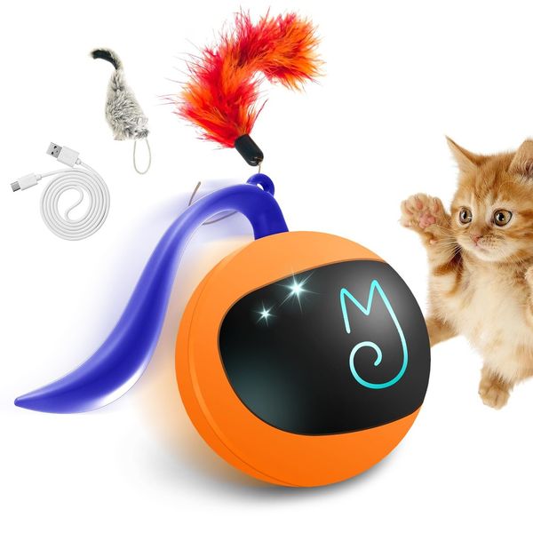 Migipaws Cat Toy, Automatic Moving Ball Bundle Classic Mice + Feather Kitten ...