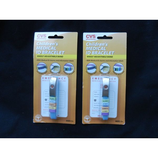 Children's Medical ID Bracelet, Ages 5+, 2 Pack