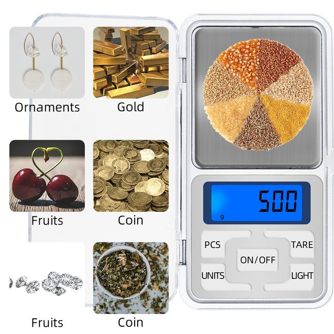 Digital Weight Scale Kitchen Jewelry Gold Grain Food Gram 0.01g 100g 200g  500g