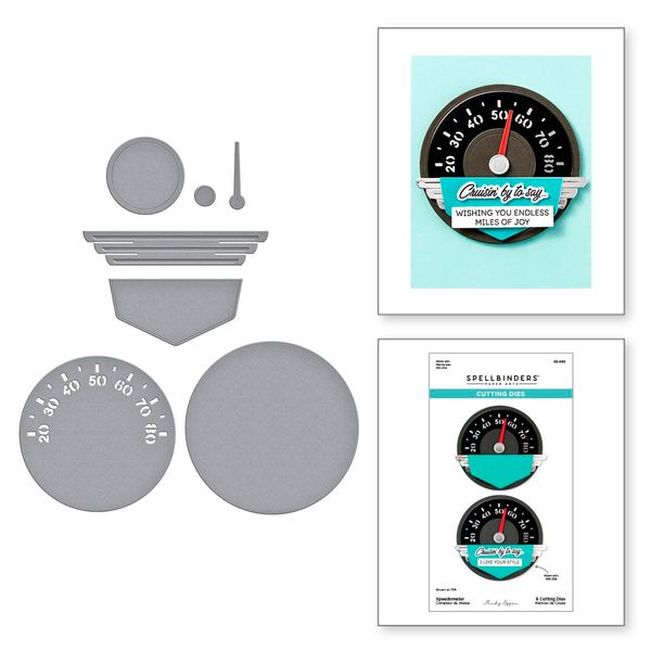 Speedometer Etched Dies from The Classic Road Legends Collection by Mindy Eggen