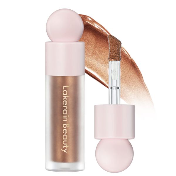 Highlighter Beauty Wand, Shimmer Liquid Face Body Highlighter Makeup Stick, Lightweight Waterproof Cream Contour Face Glowing Illuminator Makeup Pen for Women Girl- 04 Candlelight