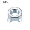 uxcell Welding Nuts M5 Square UNC Carbon Steel Machine Screws Silver 100 Pcs