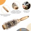 Kobe Pinto Professional Bamboo Thermal Round Brush - Styling Brush for Blow Drying, Curling Brush - Eco Friendly Bamboo Handle - Heat-Retaining Ceramic Barrel Brush (32 mm)
