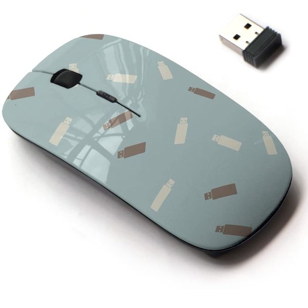 2.4G Wireless Mouse with Cute Pattern Design for All Laptops and Desktops with Nano Receiver - USB Flash Drive