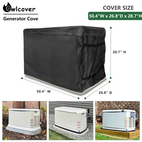 Generator Cover,Heavy Duty 600D Waterproof Generator Cover for 7043 22kW Air Cooled Series Home Standby Generator, Black