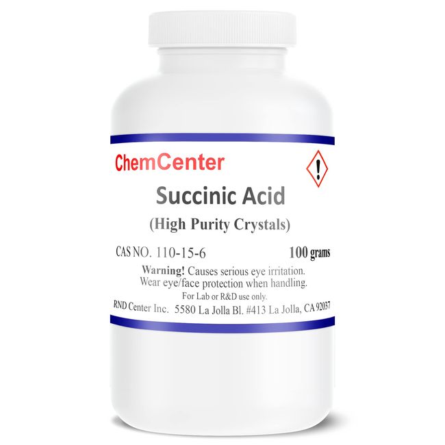 Succinic Acid, Ultra Fine Crystals/Powder, 100 Grams