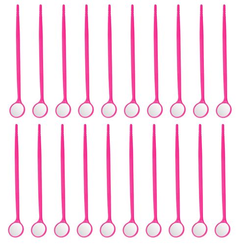 Miaija 20 Pieces Lash Extension Mirror Pink False Eyelashes Inspection Mirror Eyelash Extensions Applicator Supplies for Beauty Long Tools Mouth