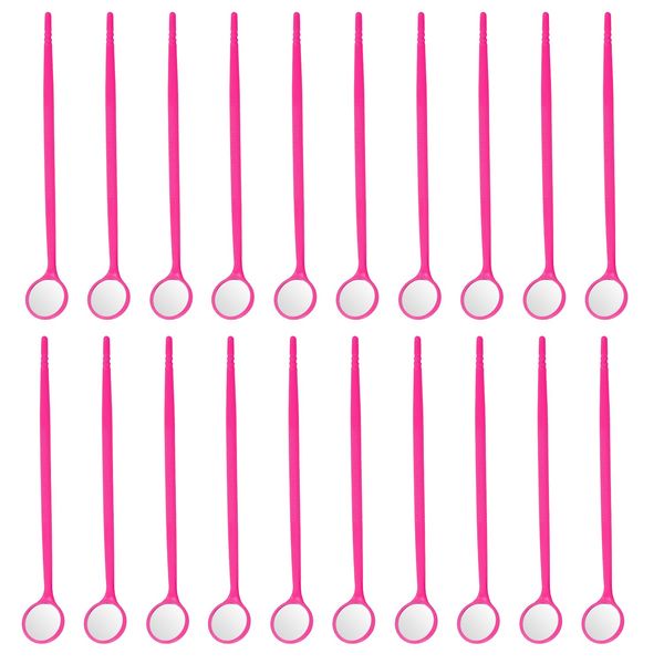 Miaija 20 Pieces Lash Extension Mirror Pink False Eyelashes Inspection Mirror Eyelash Extensions Applicator Supplies for Beauty Long Tools Mouth