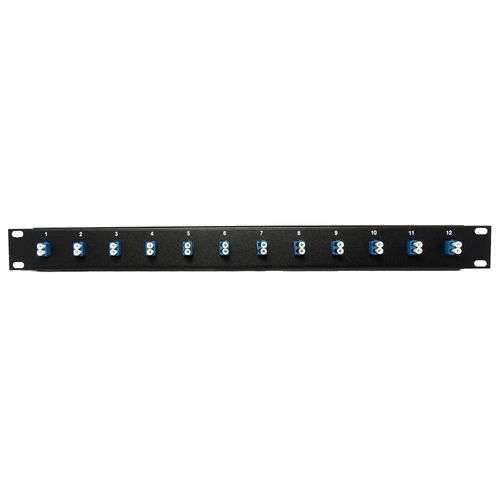 12 Port LC Fiber Optic Cable Patch Panel Singlemode (Loaded 1u) 19"