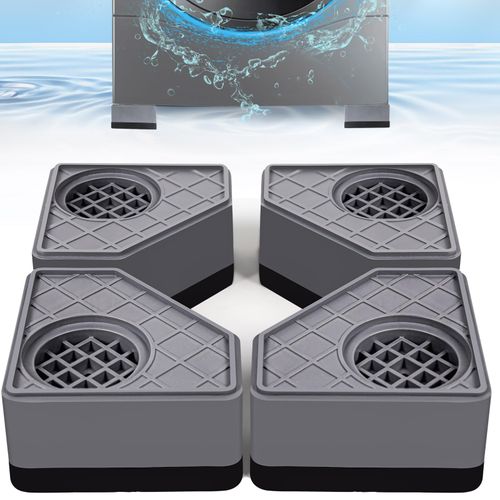4Pcs Anti Vibration Pads for Washing Machine, Stops Washer Dryer Moving, Prevents Noise, Vibration Transfer, Antivibration Stabilizer Support Feet (Increase1.8in)