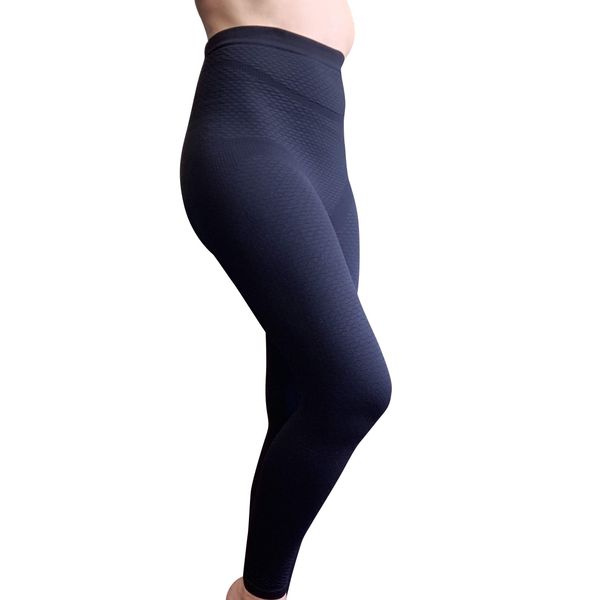 Bioflect® Compression Leggings with Bio Ceramic Micro-Massage Knit- for Support and Comfort - Black XL