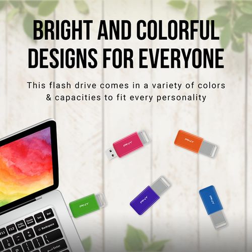 PNY USB 2.0 Flash Drives, 32GB, Assorted Colors, Pack Of 3 Drives