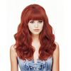 Rugelyss Vintage Long Wavy Auburn Wig with Bang Big Bouffant Beehive Wigs for Women Copper Red Synthetic Hair Wig fits 70s 80s Costume or Halloween Party
