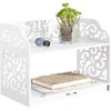 White Cutout Scrollwork Design Desktop Bookshelf, Stationery Organizer Shelf