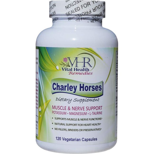 VHR Charley Horses Complete Muscle and Nerve Support Preservative-Free Formula with Potassium, Magnesium and L-Taurine. 120 Vegetarian Capsules.
