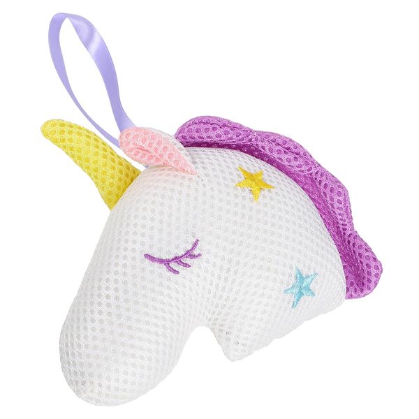 Beavorty Unicorn Bath Kids loofah Girls Kids Sponge Scrubber exfoliating Bath Balls for Kids Kid loofah Sponge Rainbow Bath Sponge exfoliator Bath Ball Baby Bubble net Animal White Bathtub