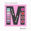 Pepita Needlepoint kit: Letter M Makeup Palette, 7" x 7"