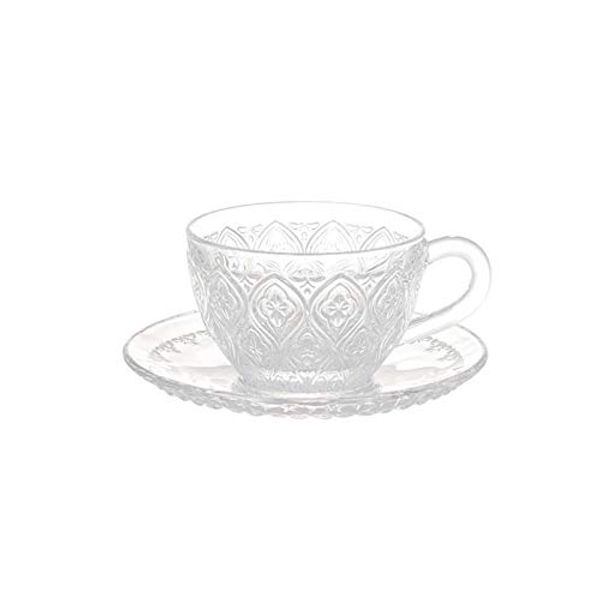 Dulton A615-818CL Glass Cup & Saucer Fiore Clear 6.3 fl oz (160 ml) Glass Cup & Saucer