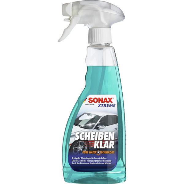 SONAX XTREME ScheibenKlar - Pure Water Technology (500 ml) Glasreiniger zur Entfernung von Verschmutzungen auf Scheiben & für eine besser benetzte Glasoberfläche, Art-Nr. 02382410