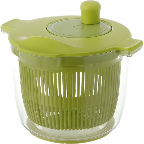 Squirrel Salad Spinner, Vegetable Drainer, Green, 7.3 fl oz (2.3 L), Liberalista, Made in Japan