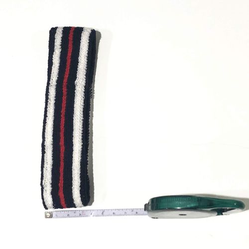 COUVER 1.4" Tall Thin Tennis/Tenenbaum Costume Headband Head Sweatband(1 Piece) (Thin Navy-White/Red/White, one Size Circumference with thinner Band)