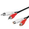 Goobay 50027 Stereo Extension Cable, 2x RCA, 5 m Cable Length