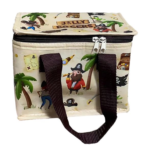 Puckator RPET Cool Bag Lunch Bag Jolly Rogers Pirate - Made from Recycled Plastic Bottle - Insulated Lunch Bag for Women Men Children - Lunch Box Bag for Work & School - Beach Picnic Accessories