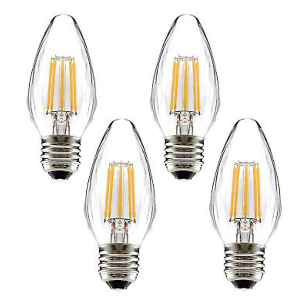 4-PACK 8W F15 Dimmable LED Light Bulb for Ceiling Fan and Lantern Lamp