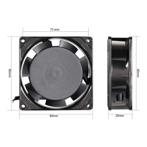 sourcingmap Cooling Fan 80mm x 80mm x 25mm SF8025AT AC 220V-240V 0.1A Long Life Sleeve Bearings