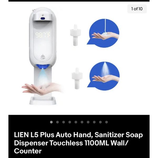 LIEN L5 Plus Auto Hand, Sanitizer Soap Dispenser Touchless 1100ML Wall/Counter