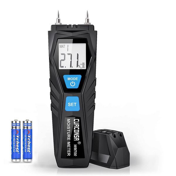 Wood Moisture Meter CURCONSA, High Sensitivity Probe, Ambient Temperature and Humidity Detection, Wood Moisture Meter with LCD Display, Can be Used for Wood, Wall, Building Materials, etc