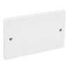 2 Gang Double Twin Blank Plate Cover White Plastic