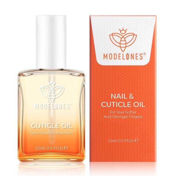 Modelones Nagelöl Cuticle Oil 15ML Nagelpflegeöl für Nägel & Nagelhaut mit Pinsel Pflege Selber Machen, Pflege Geschädigter Nagelhaut Enthält Vitamin E & A und Effektiv Pflegeöl für Spendet Der Haut