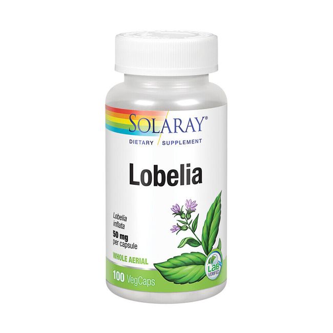 Solaray Lobelia Aerial 50mg | Non-GMO & Vegan | 100 VegCaps