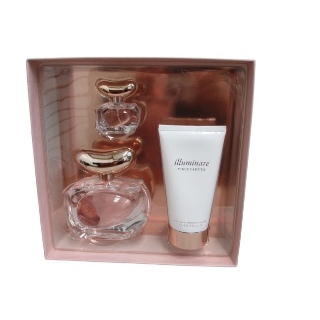 Vince Camuto Illuminare Gift Set 3 Pc 3.4 EDT, 5Oz Lotion Distressed