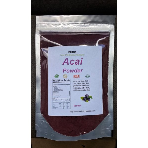 ACAI 2LB Freeze Dried Fruit Powder PURO VITAMIN C  Antioxidants BRAZILIAN