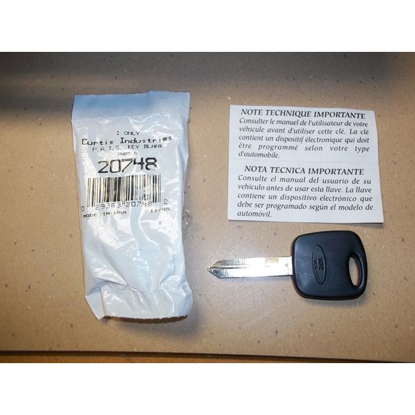 Transponder Chip Key Blank - Curtis Industries P.A.T.S. Part# 20748