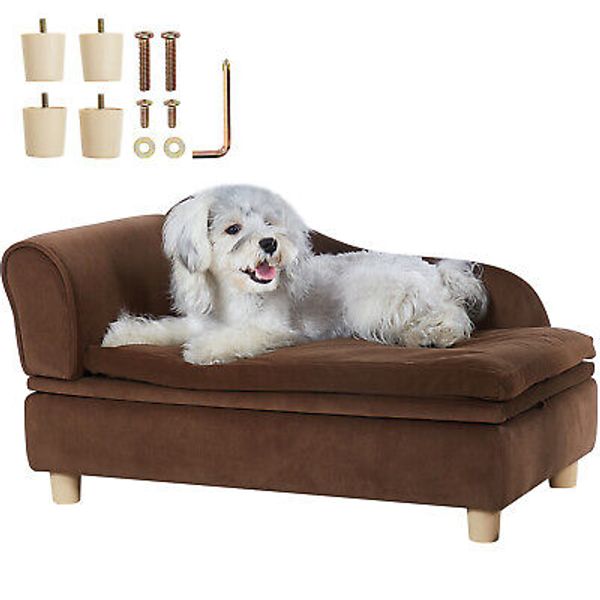 VEVOR Pet Sofa Dog Couch for Medium-Sized Dogs Dog Cat Sofa Bed 81 lbs Brown