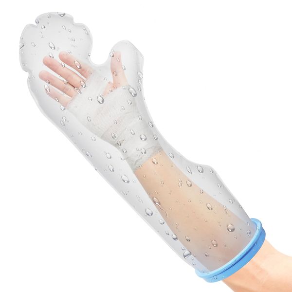 Qinaoco Waterproof Cast Cover Arm Kids, Teen Short Arm Cast Protector for Shower, Shower Sleeve for Arm Cast Bag, Arm Cover for Showering After Surgery Comfortable Watertight Seal Reusable