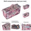 IGNPION Printed Handbag Insert Organiser with 13 Pockets, Expandable Zipper Bag, Shopping Bag, Organiser, Nappy Bag, Insert with Handle, Peony