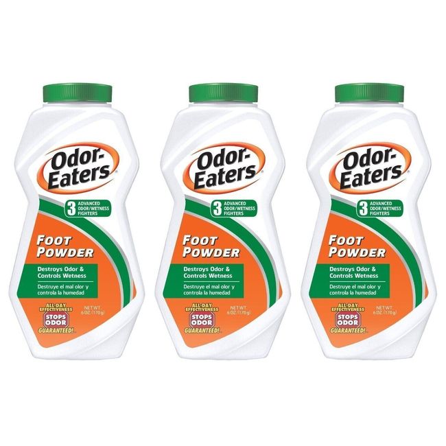 Odor-Eaters Foot Powder Deodorant Destroys Odor & Controls Wetness 6 oz 3 Pack