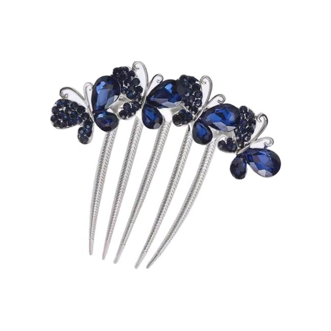 JLEivvi 1PCS Bride Wedding Hair Comb Navy Blue exquisite Rhinestone Bridal Hair Comb Pearl Wedding Hair Accessoriesfor Women and Girls