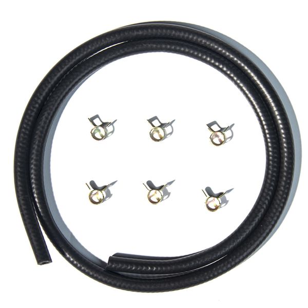 Pronese Fuel Hose, Inner Diameter 0.2 inch (5 mm), Gasoline Hose, 3 Layer Pipe, 3.3 ft (1 m), Hose Clamps, Includes 6 Hose Clamps, Oil Resistant, Pressure Resistant, Corrosion Resistant, High Performance Hose for Motorcycles, Automobiles, Lawn Mowers