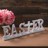 Easter Tabletop Sign With Metallic Cross, Springtime Home Decor, 1 Piece